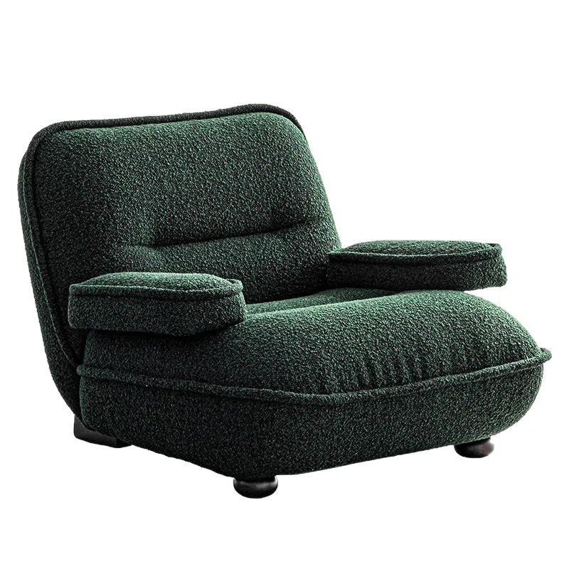 

Cream wind sofa chair, simple and modern small apartment in the living room, single sofa, balcony casual fabric sofa