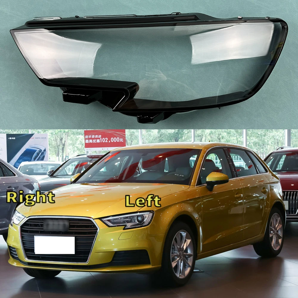 For Audi A3 S3 2017 2018 2019 2020 Car Front Headlight Cover Auto Headlamp Lampshade Lampcover Head Lamp light glass Lens Shell