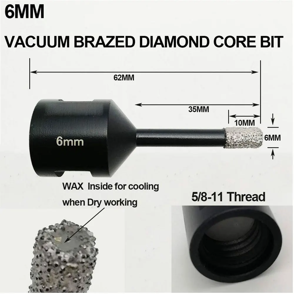 Binoax M14 Kim Cương Core Khoan Cho Sứ Thủy Tinh Gạch Men Đá Hoa Cương Gạch Chân Không Chia Lửa Bằng Đồng Nguyên Lỗ Cưa/8/10/12/14Mm