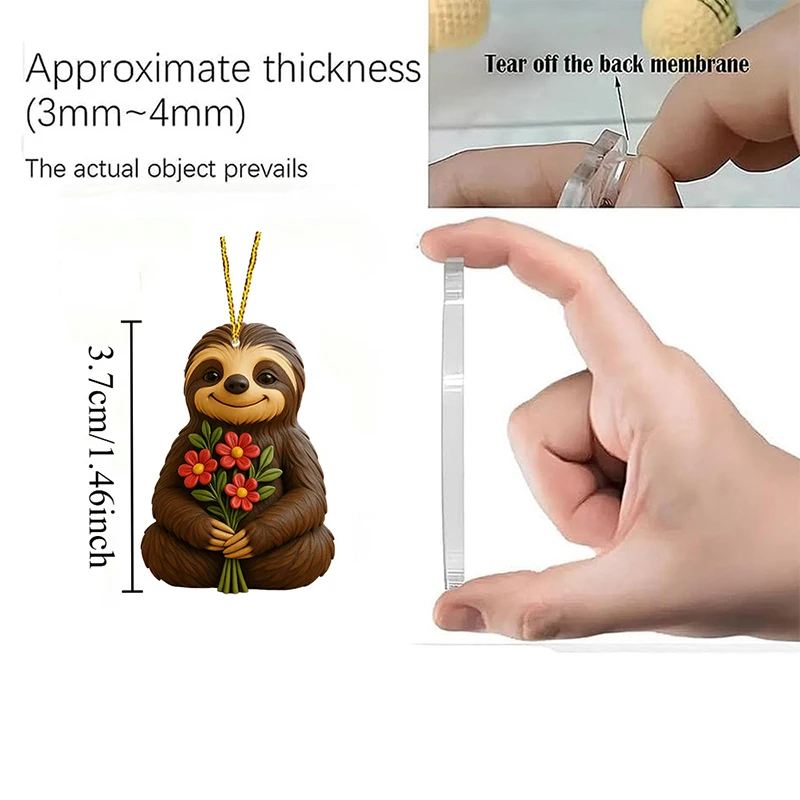 Divertente calendario dell'Avvento con bradipo 2025, calendario per il conto alla rovescia di Natale di 24 giorni con 24 graziosi ornamenti di bradipo da collezione