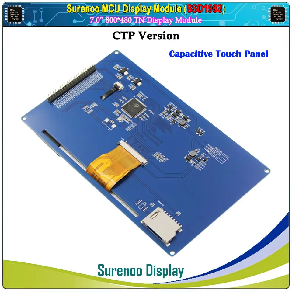 7.0" 7" inch 800*480 SSD1963 TFT Resistive Capacitive Touch LCD Module Display Screen Panel MCU Parallel for STM32 51 AVR