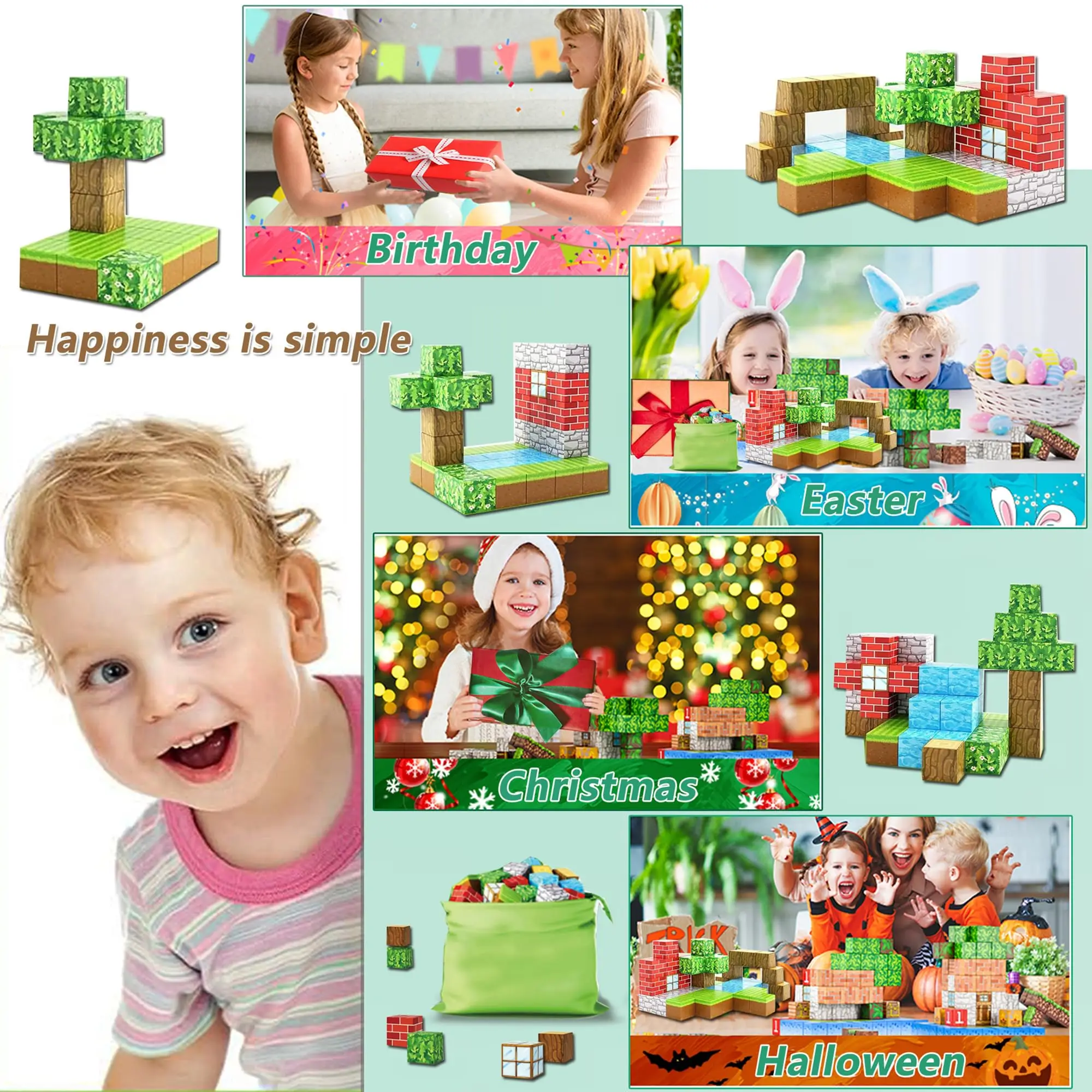 Magnetic Building Blocks Mine Magnet World Edition, Magnetic Toys for Boys and Girls Age 6+ Years Old, Montessori Sensory Toys