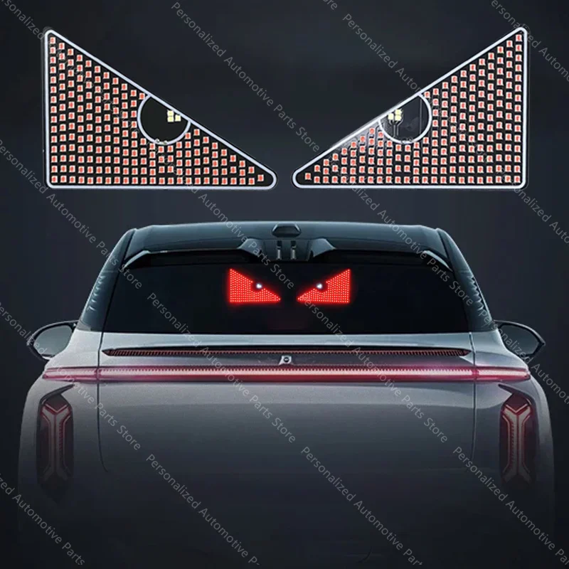 

Автомобильный светодиодный светильник для окон, украшение интерьера, желтый/красный светящийся треугольник, глаз дьявола, атмосферный светильник, USB-разъем, украшение автомобиля