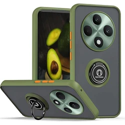 Kickstand Armor Matte Case For OPPO Reno 12F 12FS 5G Reno12 F FS Cover Ring Magnetic Holder Stand Shockproof Coque Fundas