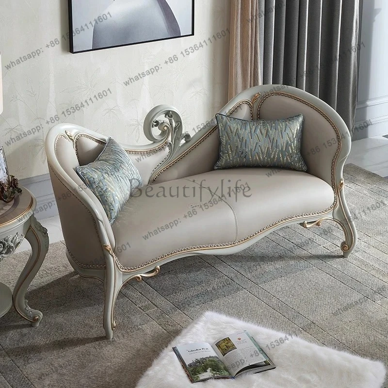 household light luxury leather chaise longue bedroom beauty couch leisure recliner unit sofa