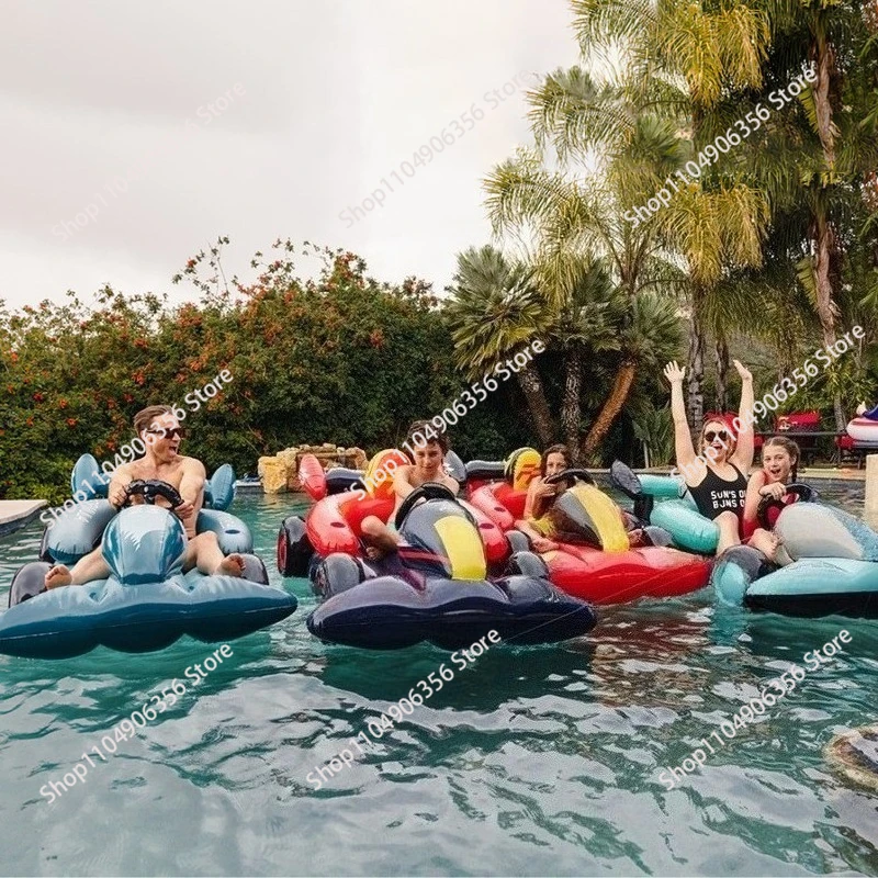 for  Inflatable Sports Car  Row Floating Bed Racing Kart Floating Boat Backrest LoungeAir Cushion Swimming