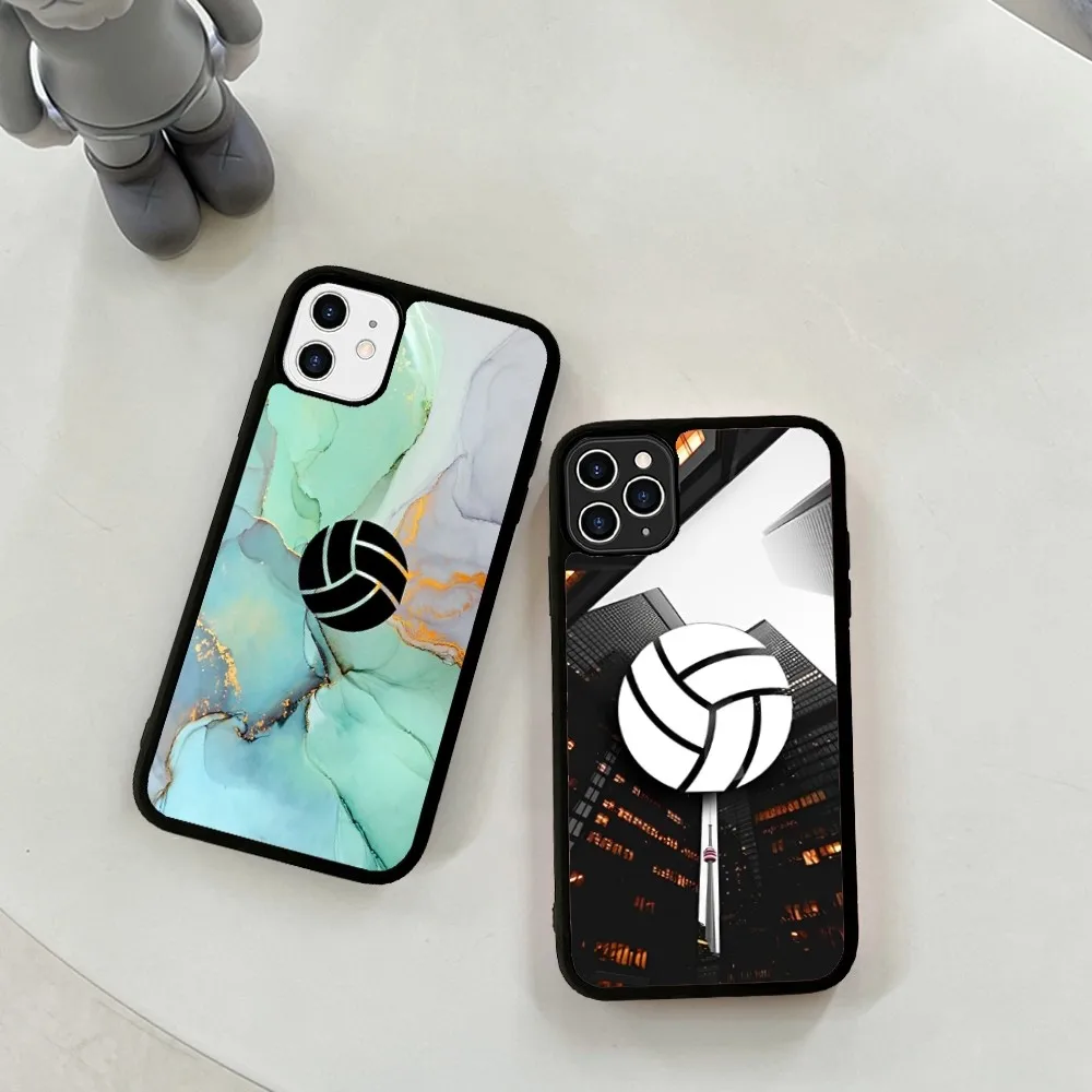 Volleyball Painted Phone Case Silicone PC+TPU Case For iPhone 14 11 12 13 Pro Max 8 7 6 Plus X XR Hard Fundas