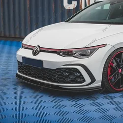 Maxton Style Front Bumper Lip Spoiler Splitter for VolksWagen Golf MK8 Golf 8 GTI GTD GTE  R-Line 2020-2023 Front Lip Chin Trims