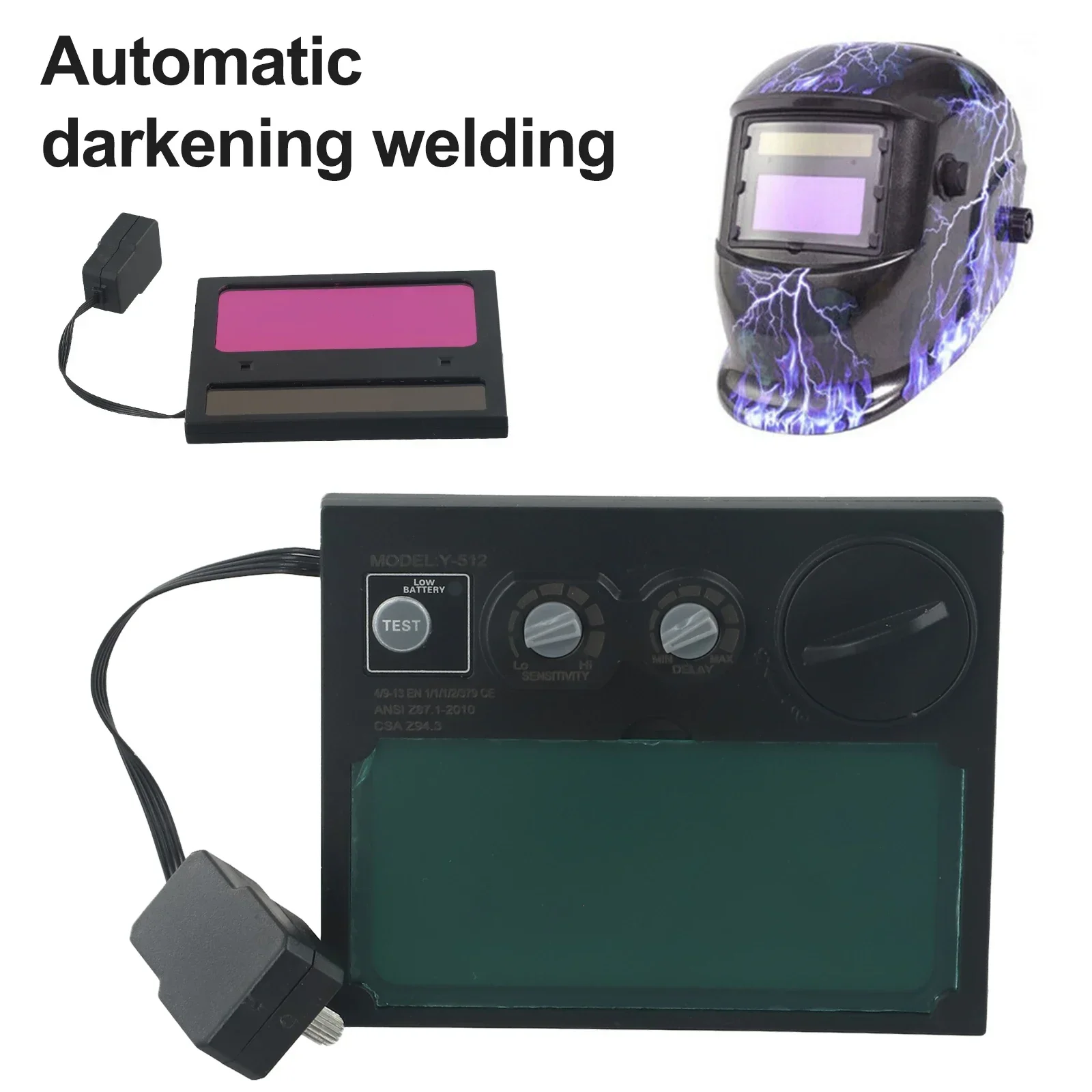 

Solar Auto Welding Lens Welding Lens PP Usable Viewing Area 110x90x9mm Infinitely Variable Externally Controlled