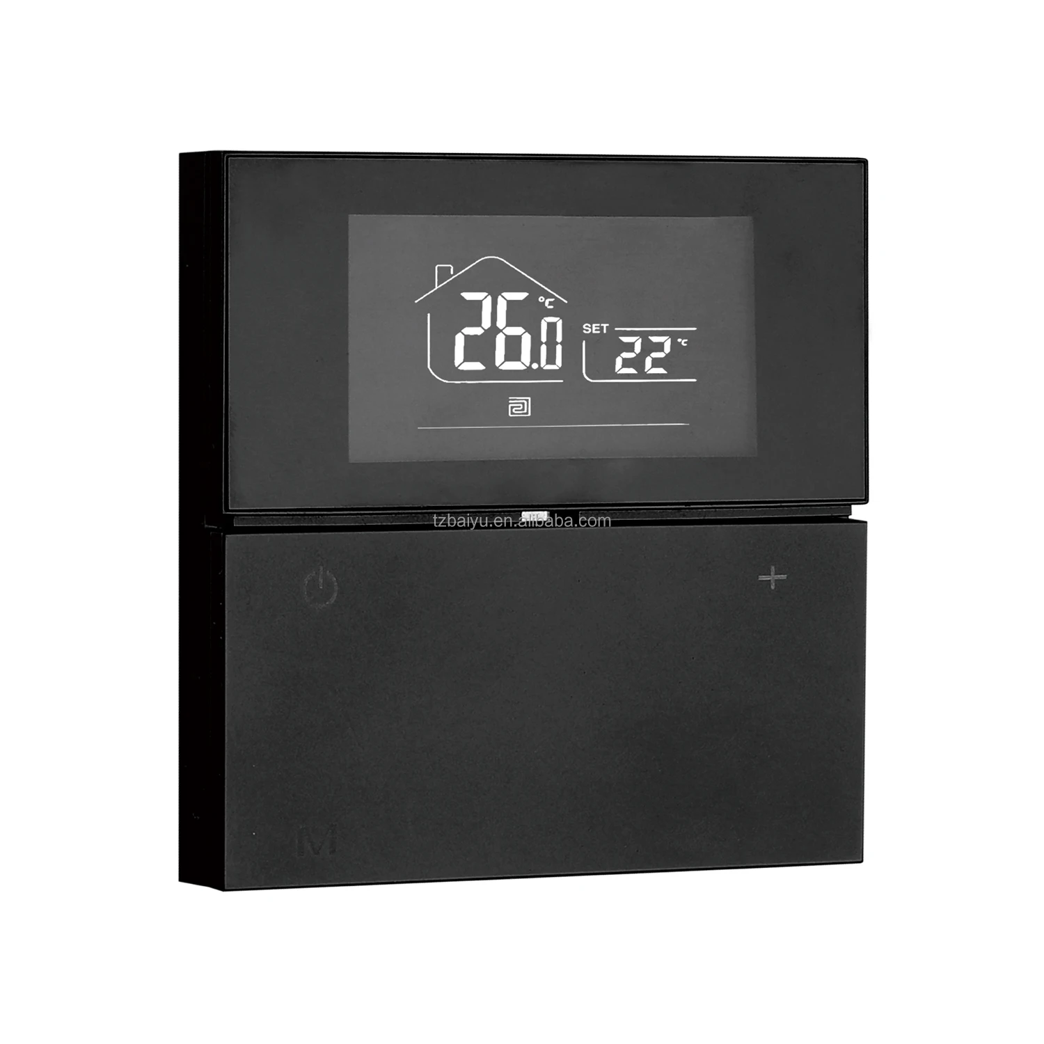 WiFi Enabled Thermostat With Screen Display Button Control And Smartphone Temperature Control Panel