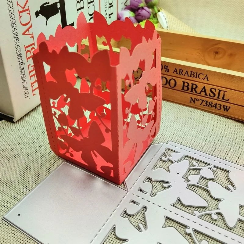3D Hollow latarnia motylkowa tłoczenie ze stali węglowej wykrojniki dla DIY Scrapbooking karty Album tłoczenie rzemiosło Die Cut