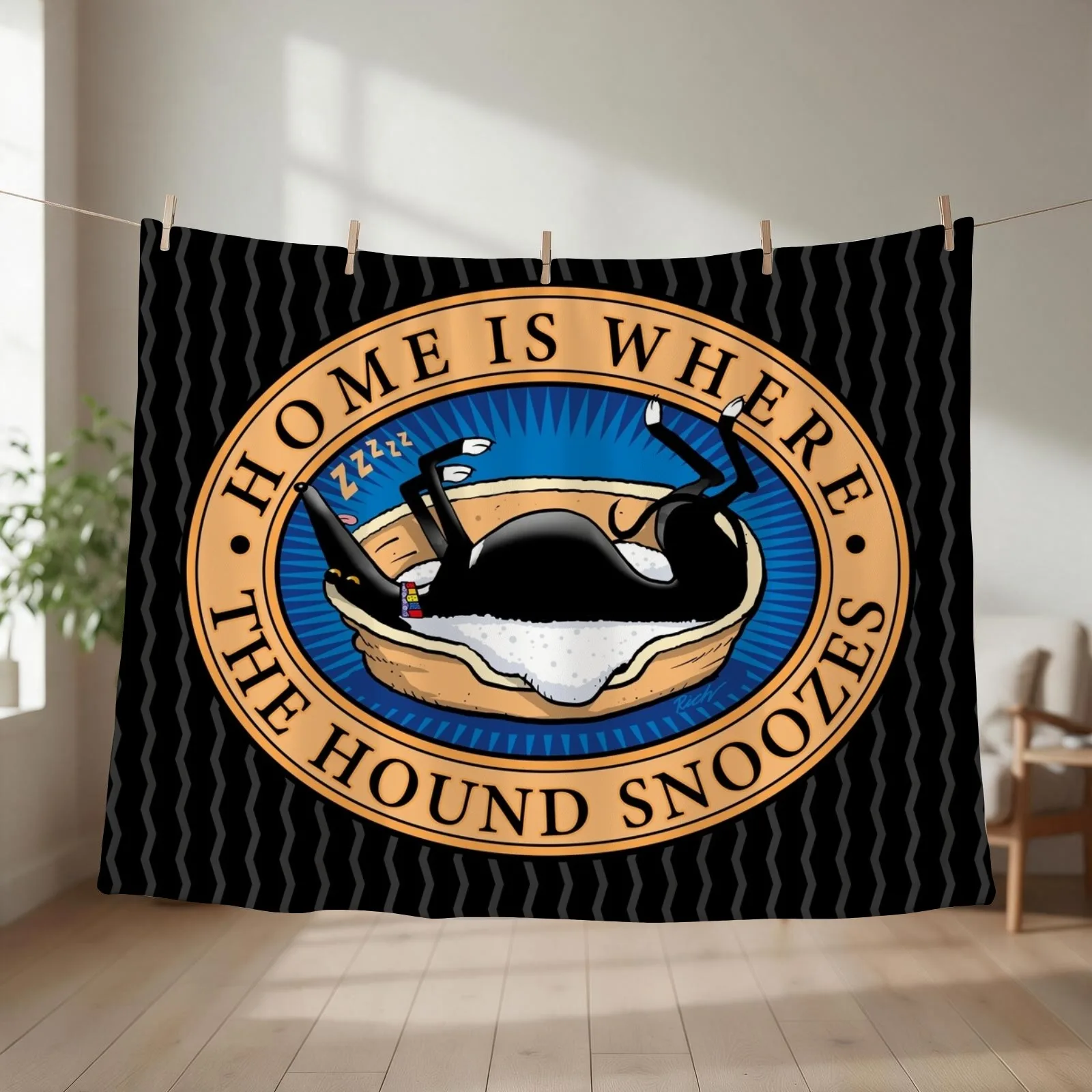 Home is where the Hound snoozes Throw Blanket couch cozy soft plush fuzzy picnic outdoor blanket