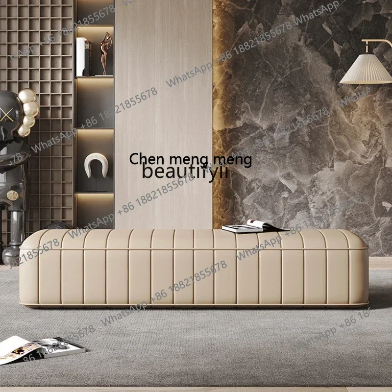 

xx1Light Luxury Italian Bed End Stool Bedroom Master Bedroom Soft Bag Nordic Sofa Stool Simple Solid Wood Bench