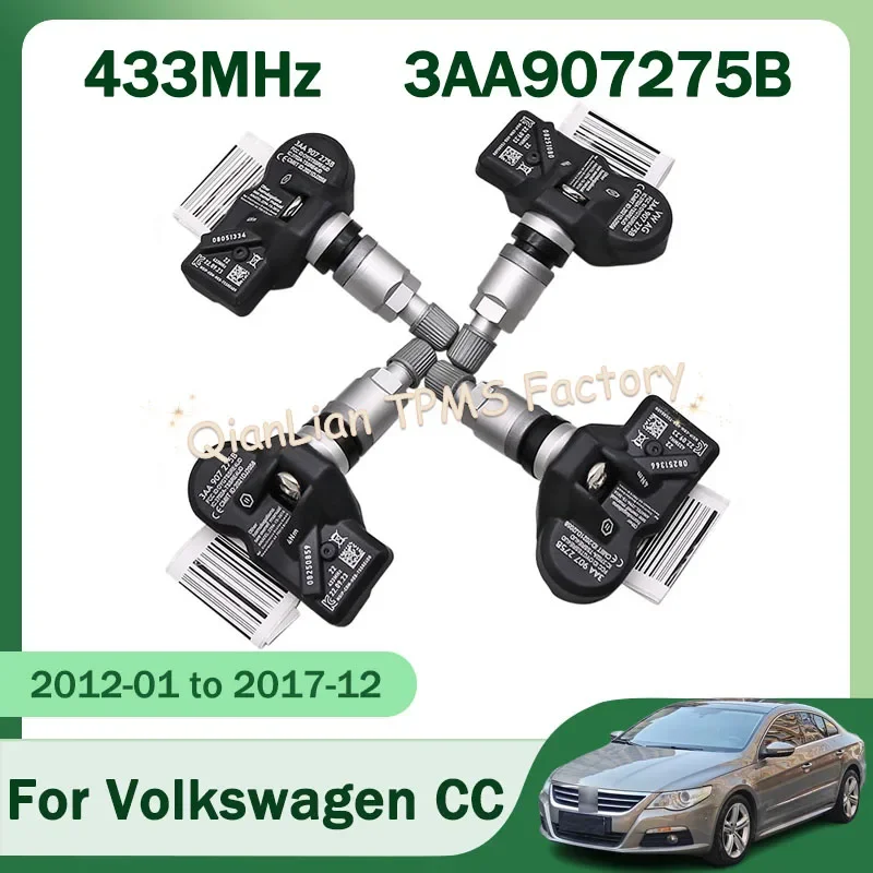 

Для Volkswagen CC 2012-2017 система контроля давления в шинах TPMS 3AA907275B 1/4 шт. 433 МГц датчик в шинах TPMS