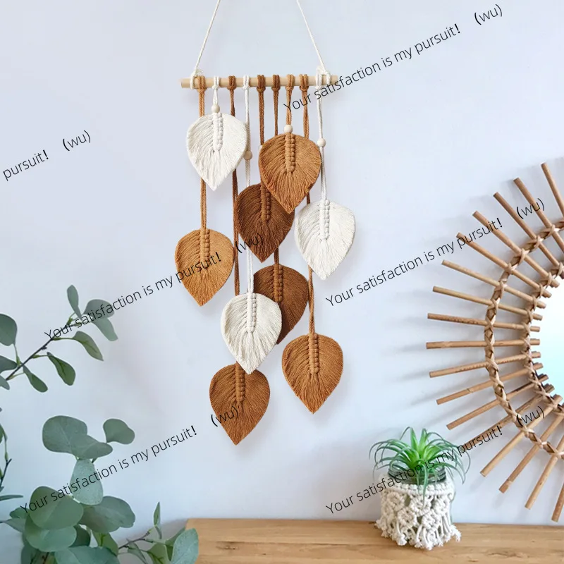 New creative hand-woven wall decoration leaf tapestry
