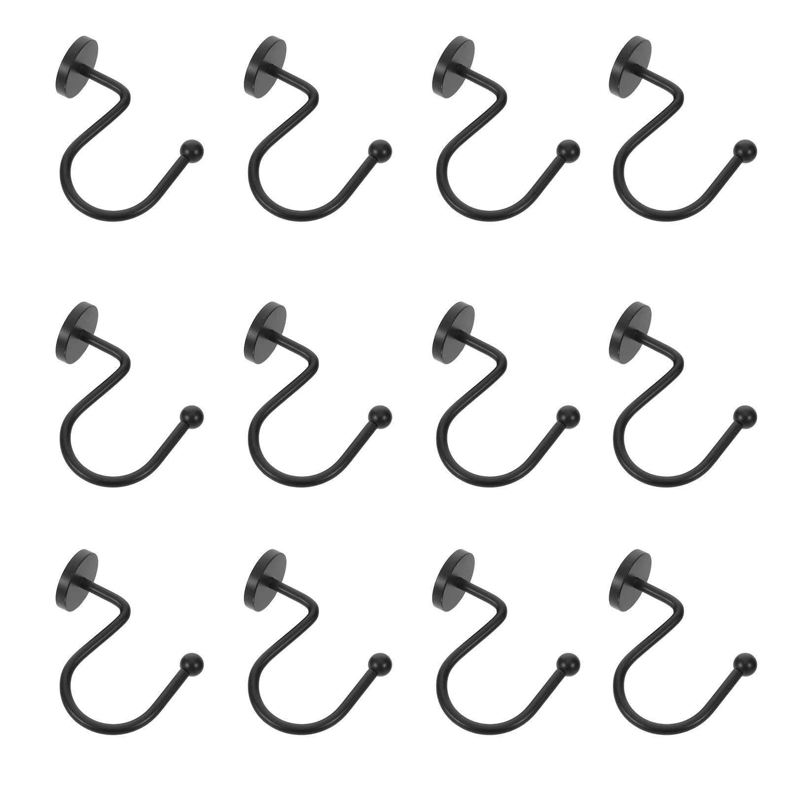 

24Pcs Shower Curtain Hooks Black Metal Modern Decorative Rings Round Bath Curtain Rings Smooth Glide Rustic Farmhouse