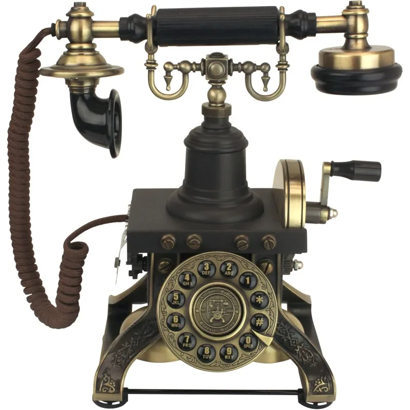 Antique Eiffel Tower 1892 Rotary Corded Retro Phone-Vintage Decorative Telephones, Bronze