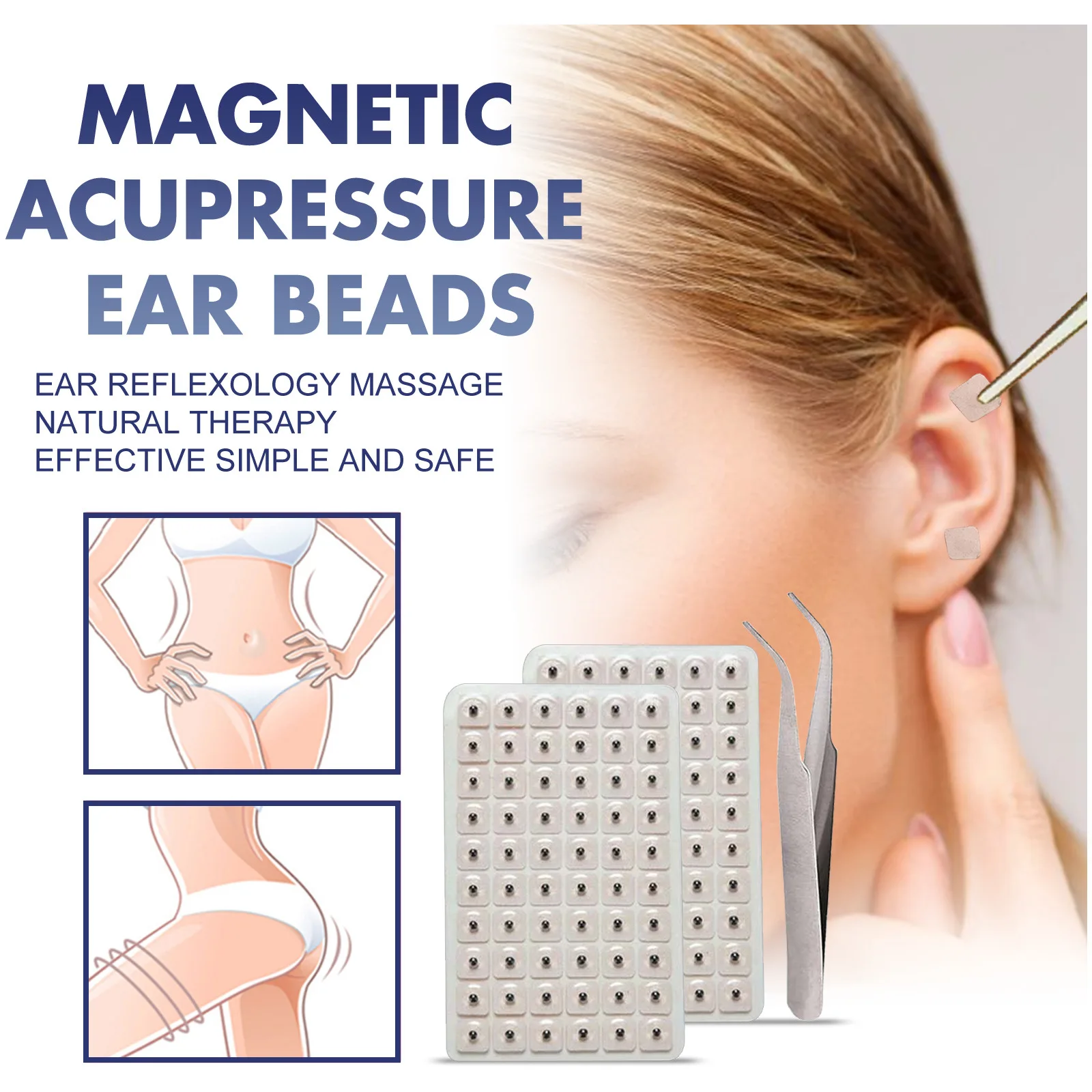 Ear Seeds Acupunctures Kit 120pcs Magnetic Beads Therapys Auricular Ear Auriculotherapy Acupunctures Therapys Ear Vaccaria Seeds