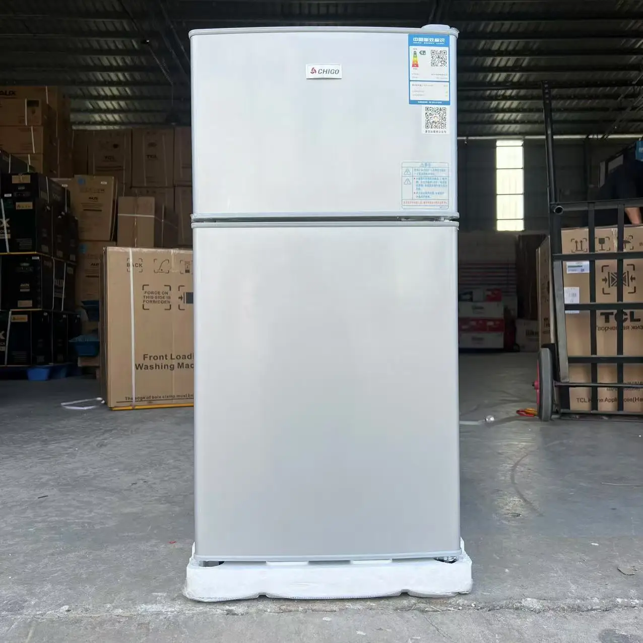 98L Double Door Fridge Mini Bar for Hotel Rooms Household Kitchen Appliances Direct Cooling Top Freezer Small Refrigerator