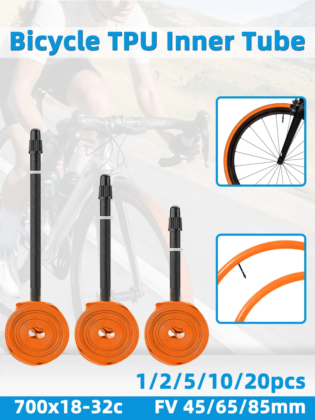 AliExpress NONE TPU Road Bicycle Inner Tube 700x18-32c Anti Puncture Lightweight Inner Tube Ultra Light Riding Inner Tube Bicycle Accessories