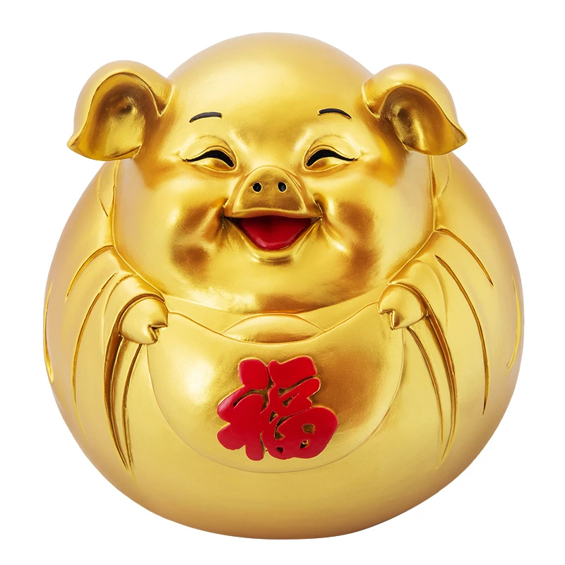 Large Capacity Golden Piggy Bank Creative Birthday Gift Cute Children Piggy Bank Boy Pig Small Objet Decoration Maison