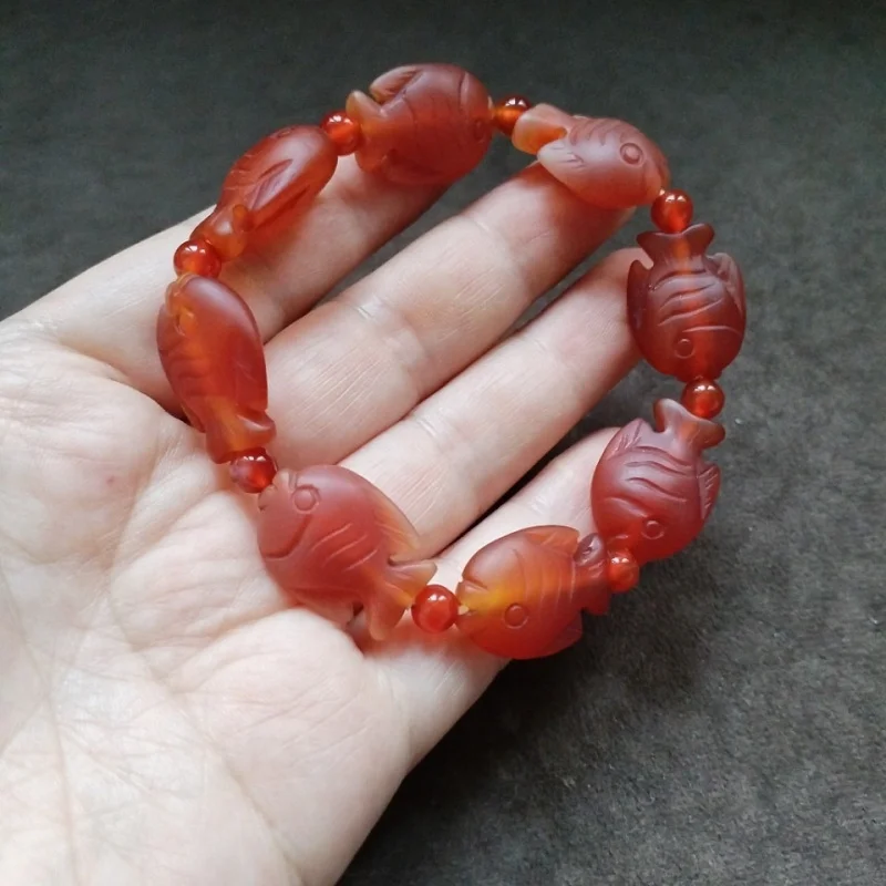 

Tibetan Backflow Fish Beads with More than Red Agate Beaded Bracelet Every Year