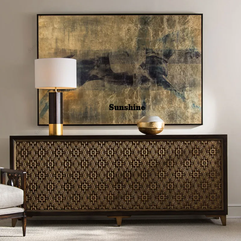 

Американский массив дерева, неоклассическая гостиная, столовая, боковой шкаф, свет, роскошное хранилище, декоративный шкаф