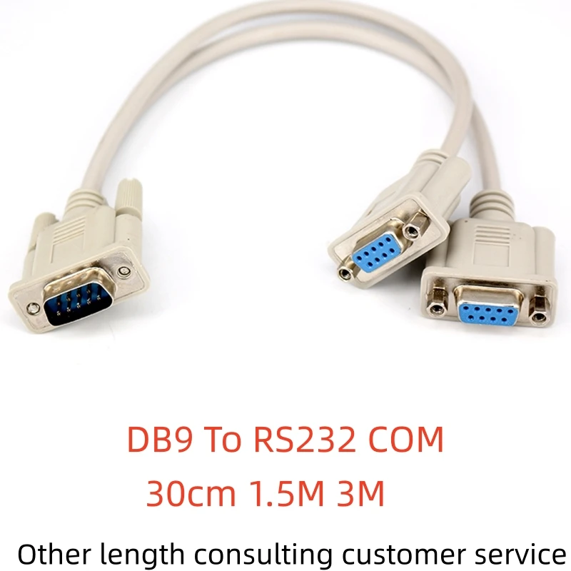 1 قطعة 1-إلى-2 كابل المنفذ التسلسلي DB9 دبوس RS232 COM كابل منفذ ذكر إلى ذكر ، ذكر إلى أنثى ، 9-pin مستقيم من خلال وكروس #1