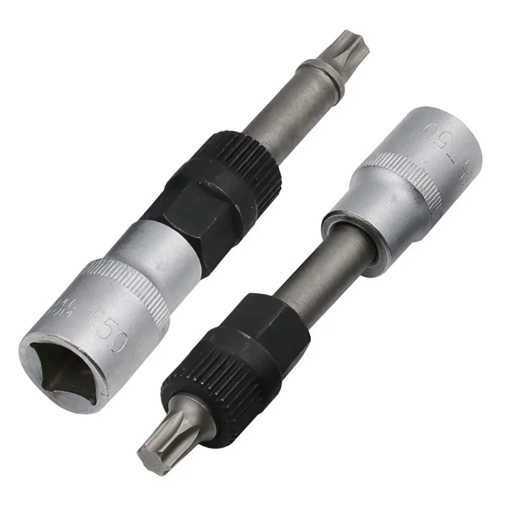 M10 T50 Alternator Pulley Socket Drill Bit with 33 Teeth Tool Alternator Pulley Center Bolt Remover Socket Wrench Tool