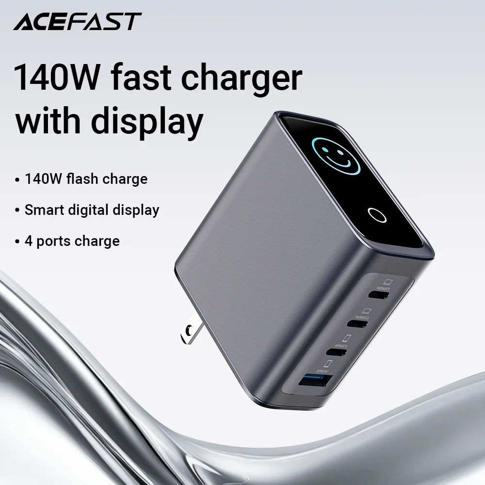 acefast-us-plug-gan-140w-fast-charging-phone-charger-led-display-screen-for-iphone-17-16-pro-max-usb-c-usb-a-wall-travel-adapter