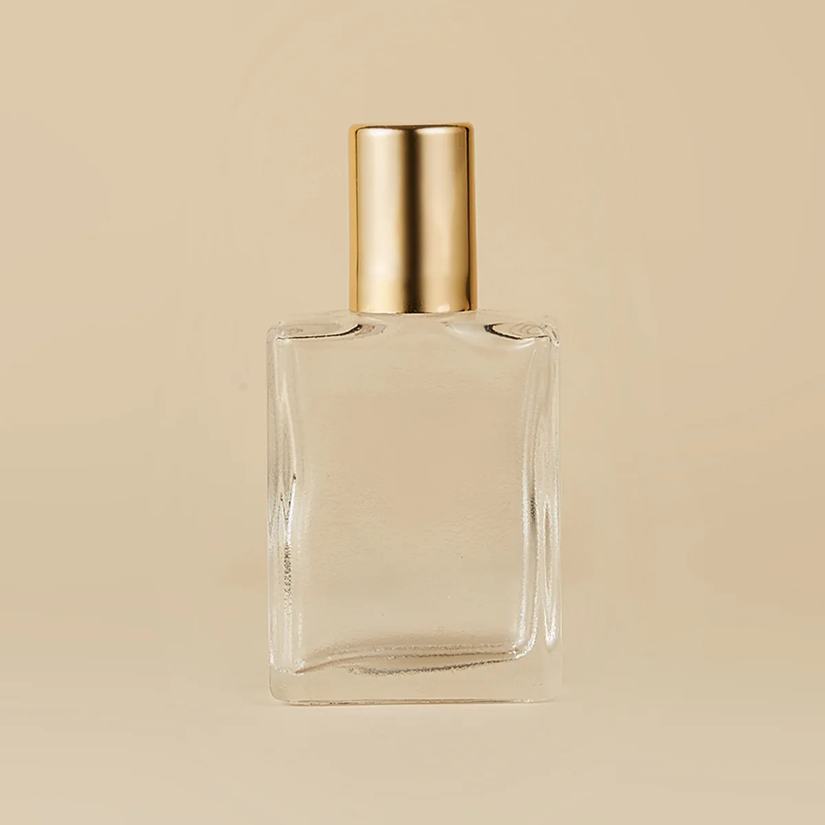 15ml Flat Square Glass Roller Bottle, Portable Refillable Essential Oil Perfume Container, Cosmetic Travel Split Vial