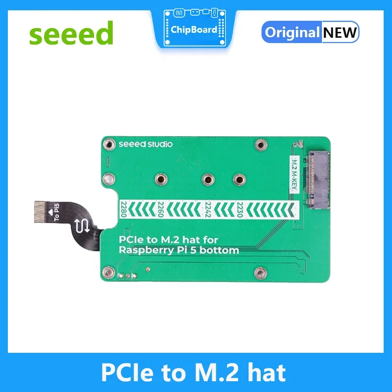 PCIe to M.2 hat for Raspberry Pi 5, Support NVMe SSD, Support Hailo8/8L