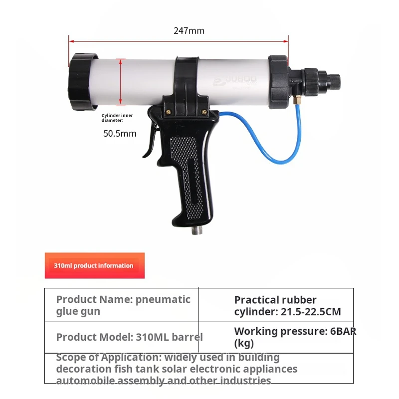 Pneumatic Glue Gun Hard Glue Gun Hollow Glass Sealant Gun 310/400/600ML Soft Glue Gun