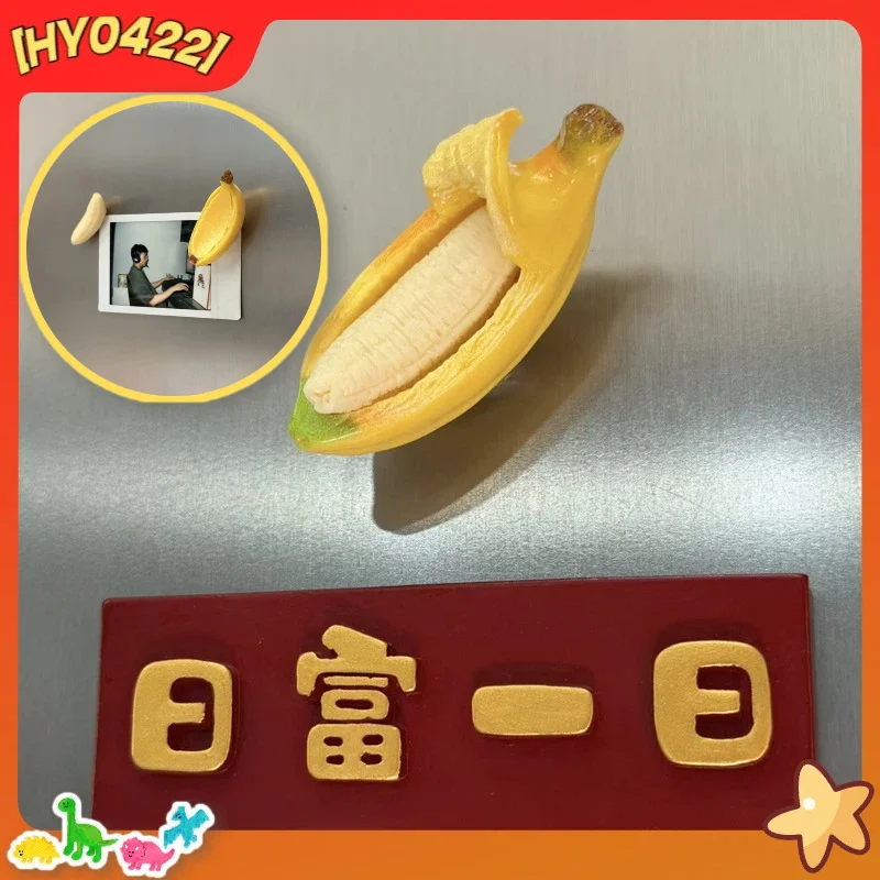 Magnetic Fridge Magnet New Cute Mini Peeled Banana Simulated Fruit 3d Home Decor Ornament For Kitchen Room Decoration Gifts