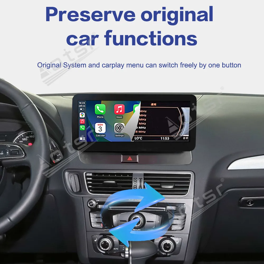 12.3 ''أندرويد 13 لأودي Q5 2009-2017 قاعدة الكسوة سيارة لتحديد المواقع والملاحة اللاسلكية CarPlay HD شاشة تعمل باللمس رئيس وحدة راديو Aoto #2