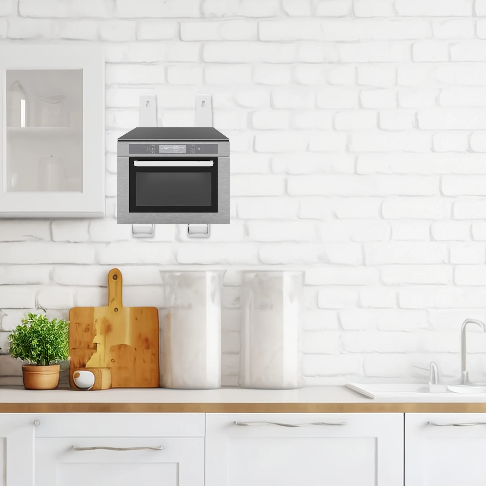 

2Pcs Stainless Steel Kitchen Organizer Foldable Wall Mounted Microwave Rack Heavy Load Bearing Oven Storage Shelf Retractable