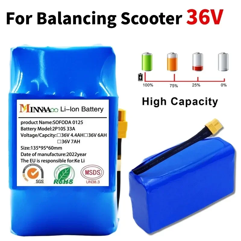 Genuine 36V 12Ah 10s2p Battery Packs Rechargeable Lithium Ion Battery for Electric Self Balancing Scooter HoverBoard Unicycle