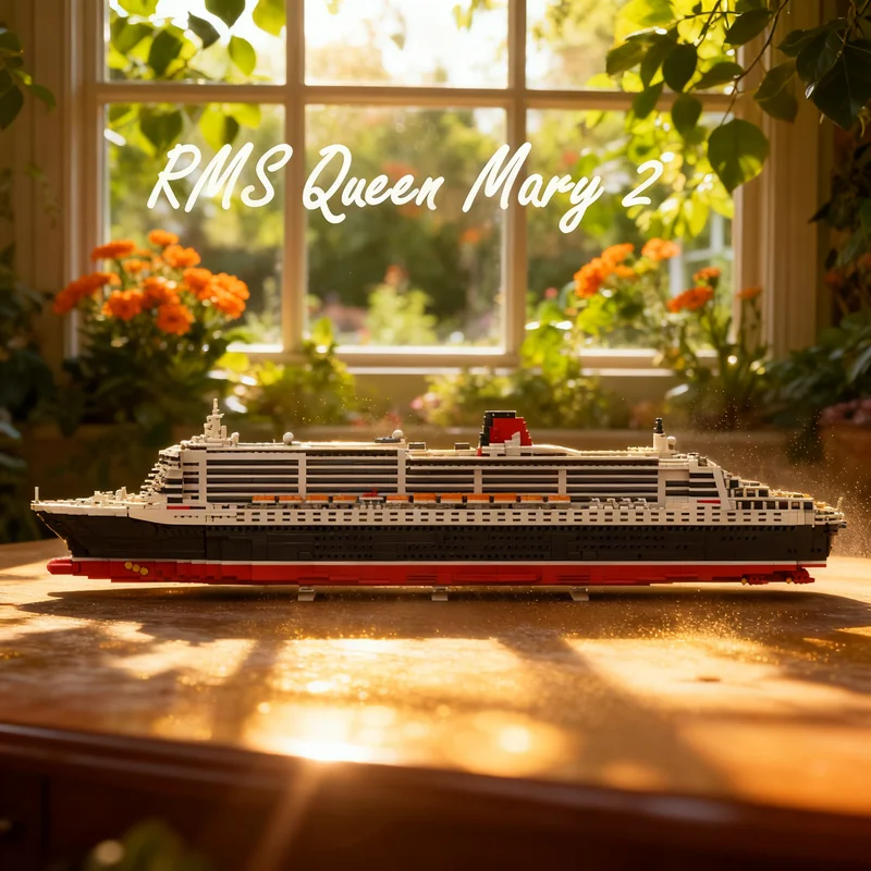 

3947 деталей MOC RMS Queen Mary 2: Конструктор-модель для самостоятельной сборки, креативный подарок, коллекционный предмет, декор для демонстрации, премиум-класс, для взрослых и детей, настольный декор