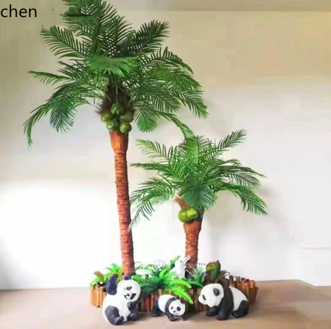 

LXC simulated coconut tree indoor and outdoor tropical green plant fake potted hotel floor fake tree palm tree