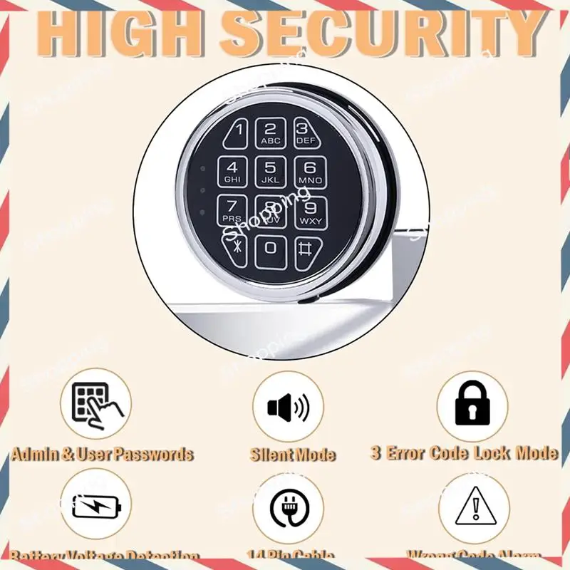 M20K Stackable Safelock Replacement With Swing Bolt Fire Resistantchrome Number Keypad Electronicsafe Lock Forsafes