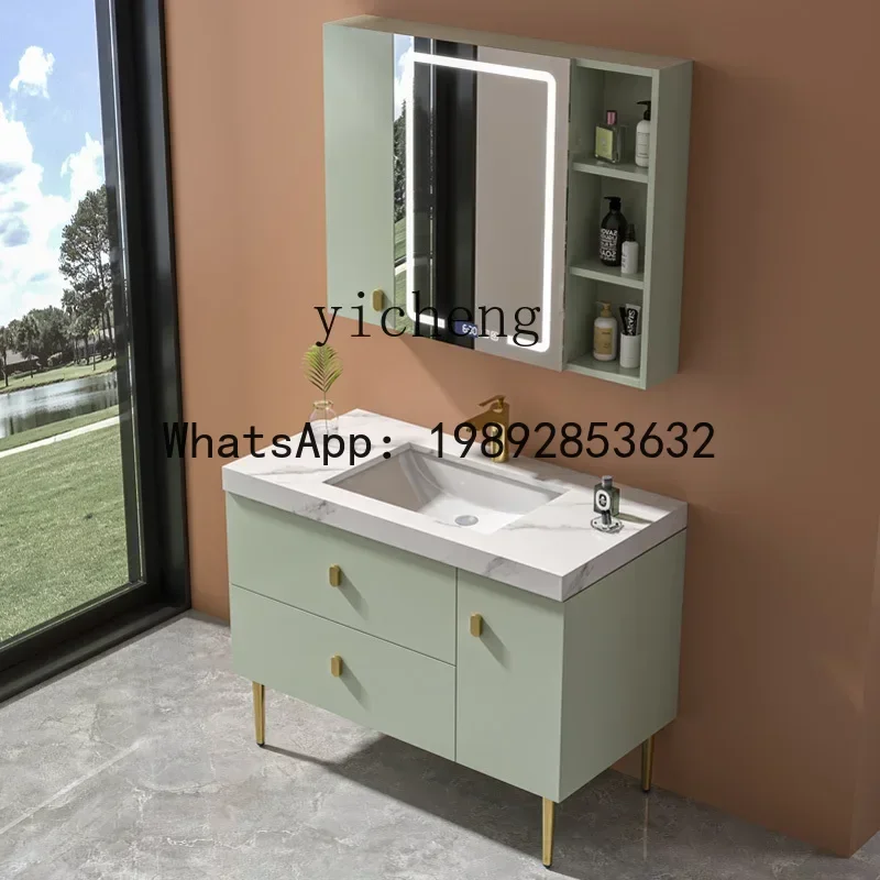 

b2ZBathroom Cabinet Combination Floor Smart Ceramic Whole Washbin Washstand Washbasin Cabinet
