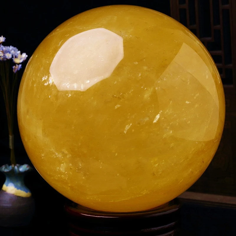 CHCH Yellow Crystal Ball Transfer Ball Lucky Yellow Crystal Ball Seven Star Array Home Hotel Company Decoration