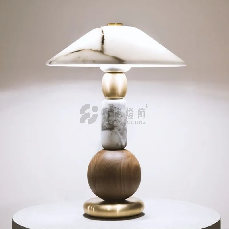 

Modern Marble Glass Mushroom Desk Lamp Advanced Designer Living Room Master Bedroom Bedside Art Deco Desk Lamp