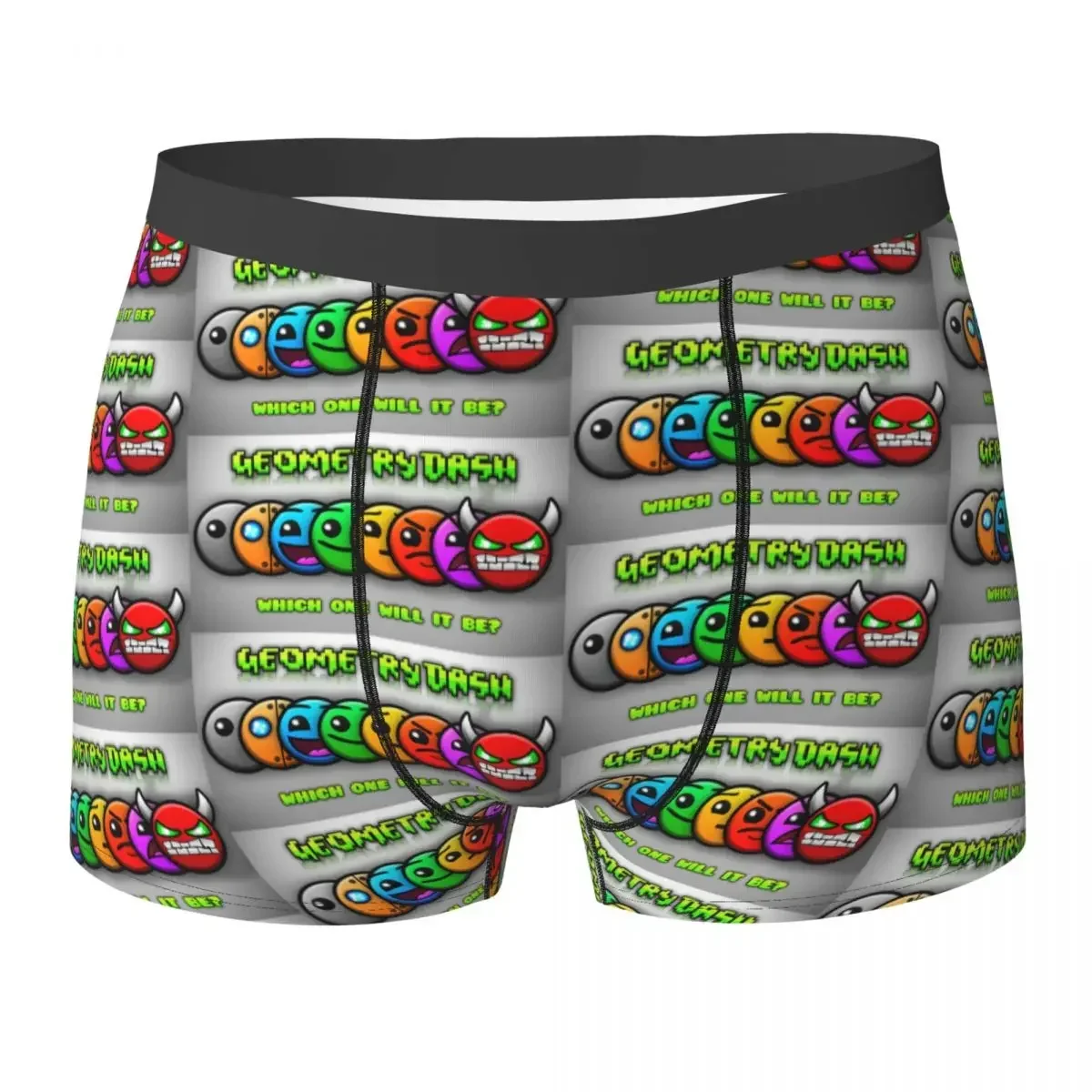 Boxer Underpants Shorts Video Game Geometry Dash (7) Panties Men Breathable Underwear for Homme Man Boyfriend Gifts