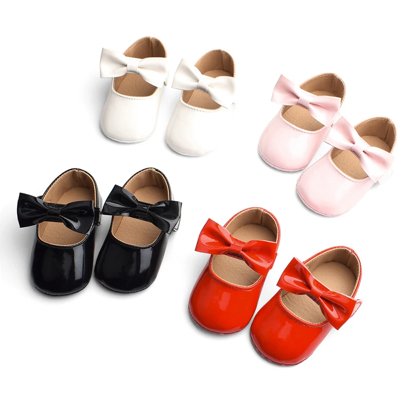 Baywell Baby Girl Shoes Comfortable Bowknot Artificial Leather Cotton Sole Shoes Fashion First Walkers Kid Girls Shoes