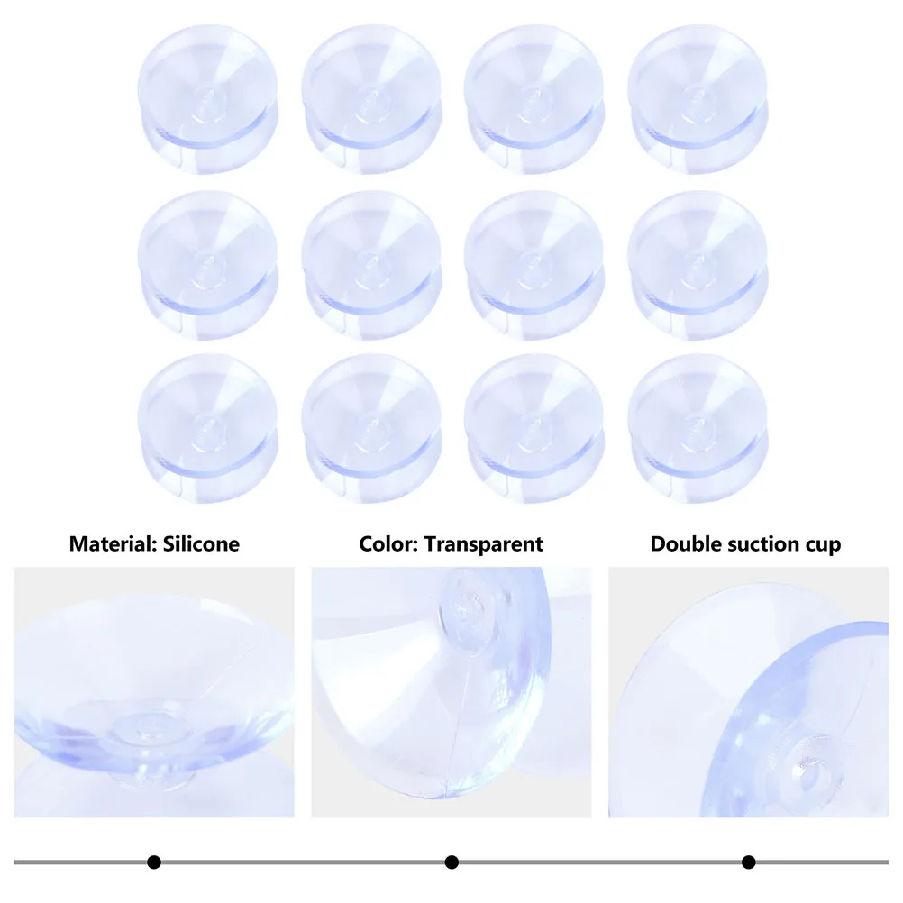 

24Pcs Silicone Suckers Without Hooks Clear Table Bumper Pads Secure Hold Holiday Decor Double-Sided Suction Cup