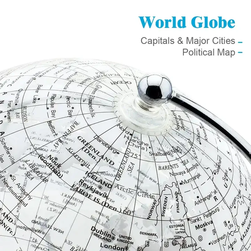 العالم الأرضي جغرافيا الكرة الأرضية ، كرة كروية دوارة الدرجة ، خريطة نمط معدني مطلي بالأكريليك ، معرفة جغرافية