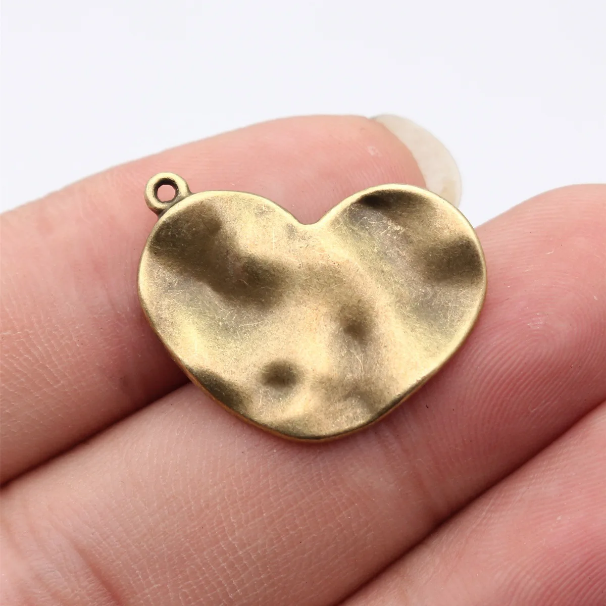 4pcs 26x20mm 5 Colors Hammered Uneven Wave Heart Charms Zinc Alloy DIY Handmade Jewelry Making Accessories