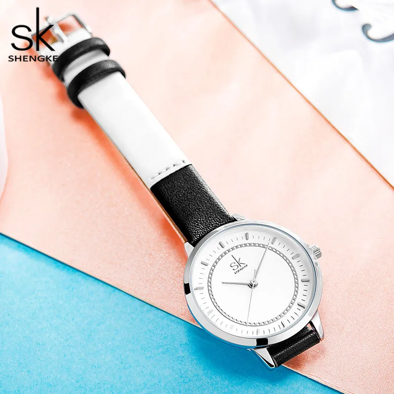 Shengke Fashion Women\'s Quartz Watches Original Design Ladies Top Brand Women\'s Wrist watch Best Gifts Clock for Girl  or Female