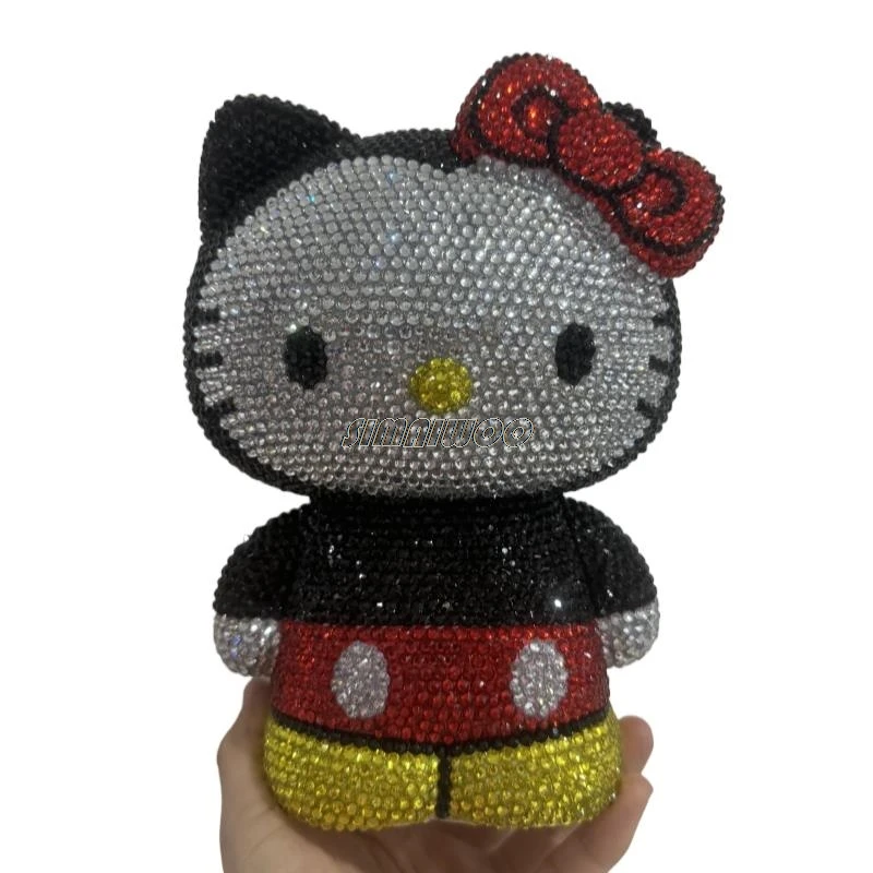 

DIY Rhinestone Black Cat Statue Coin Storage Home Bling-bling Shiny Exhibition Mosaic Art Handcraft Cross Stitch Luxury Kit Gift